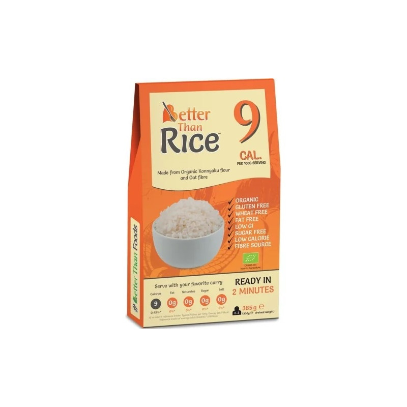 MAKARON (KONJAC) W KSZTAŁCIE RYŻU BEZGLUTENOWY BIO 385 g (300 g) - BETTER THAN FOODS