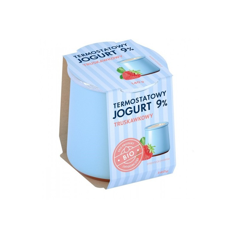 JOGURT TERMOSTATOWY TRUSKAWKOWY 9 %  BIO 140 g - YÖMLEKO