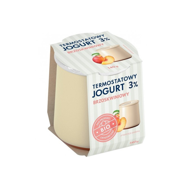 JOGURT TERMOSTATOWY BRZOSKWINIOWY 3 % BIO 140 g - YÖMLEKO