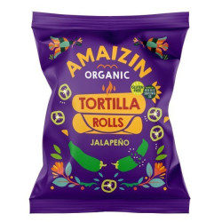 CHIPSY TORTILLA KUKURYDZIANE O SMAKU JALAPENO BEZGLUTENOWE BIO 100 g - AMAIZIN