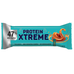 BATON PROTEINOWY XTREME O SMAKU TOFFI W CZEKOLADZIE MLECZNEJ BEZ DODATKU CUKRU 40 g - DOBRY SQUAD