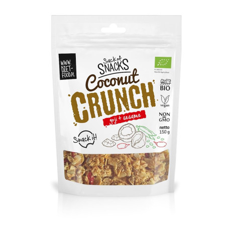 CRUNCHY Z KOKOSEM, JAGODAMI GOJI I SEZAMEM BIO 150 g - DIET-FOOD