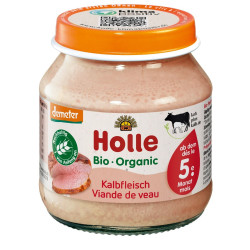 MIĘSO CIELĘCINA BEZ DODATKU CUKRÓW BEZGLUTENOWE OD 5 MIESIĄCA DEMETER BIO 125 g - HOLLE