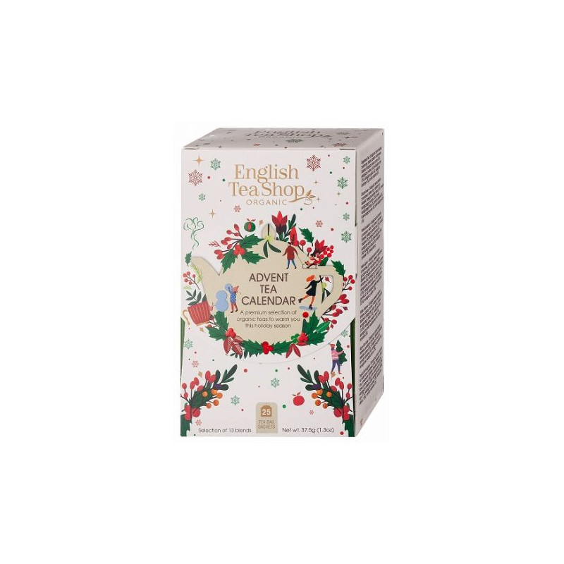 KALENDARZ ADWENTOWY BIAŁY (HERBATY I HERBATKI) BIO (13 SMAKÓW) (25 x 1,5 g) 37,5 g - ENGLISH TEA SHOP ORGANIC (PRODUKT SEZONOWY)