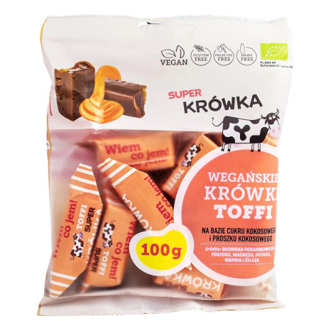 KRÓWKI O SMAKU TOFFI BEZMLECZNE BEZGLUTENOWE BIO 100 g - ME GUSTO (SUPER KRÓWKA)