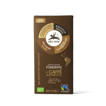 CZEKOLADA GORZKA Z KAWĄ FAIR TRADE BEZGLUTENOWA BIO 50 g - ALCE NERO