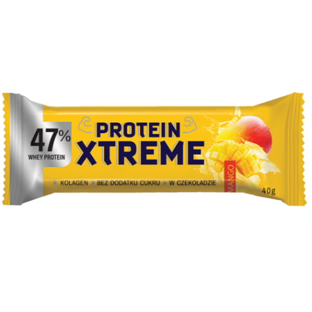 BATON PROTEINOWY XTREME O SMAKU MANGO W CZEKOLADZIE MLECZNEJ BEZ DODATKU CUKRU 40 g - DOBRY SQUAD