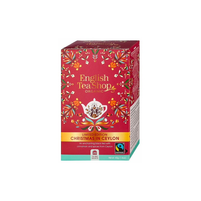 HERBATA CEJLOŃSKA ŚWIĄTECZNA FAIR TRADE BIO (20 x 2 g) 40 g - ENGLISH TEA SHOP ORGANIC (PRODUKT SEZONOWY)