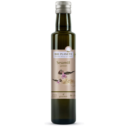 ZESTAW PREZENTOWY OLEJ Z PRAŻONYCH NASION SEZAMU & OCET BALSAMICZNY JABŁKOWY (2 x 250 ml) - BIO PLANETE