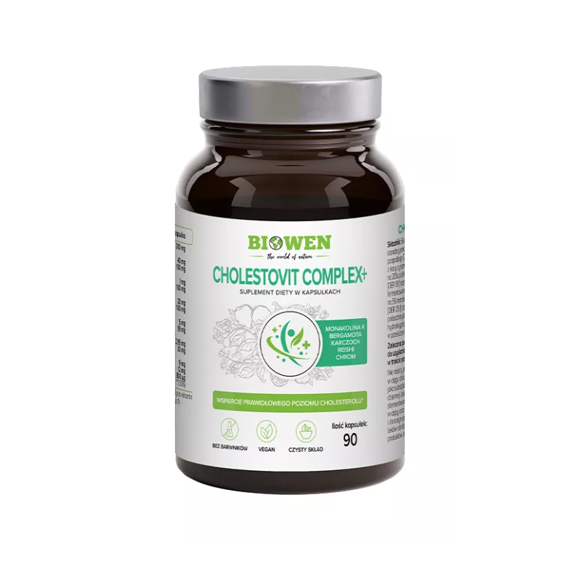 KAPSUŁKI NA PRAWIDŁOWY POZIOM CHOLESTEROLU CHOLESTOVIT COMPLEX+ 90 szt. - HEMPKING (BIOWEN)