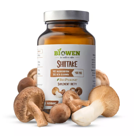 GRZYBY SHIITAKE EKSTRAKT (400 mg) BEZGLUTENOWY 90 KAPSUŁEK - HEMPKING (BIOWEN)