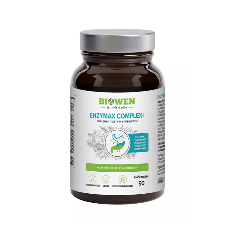 KAPSUŁKI NA WSPARCIE TRAWIENIA ENZYMAX COMPLEX+ 90 KAPSUŁEK - HEMPKING (BIOWEN)