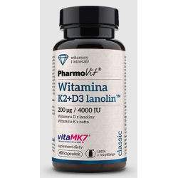 WITAMINA K2 + D3 BEZGLUTENOWA 60 KAPSUŁEK - PHARMOVIT (CLASSIC)