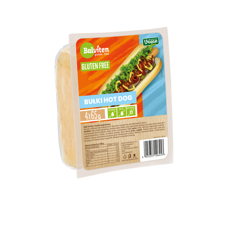 BUŁKI DO HOT DOGÓW BEZGLUTENOWE (4 szt.) 260 g - BALVITEN