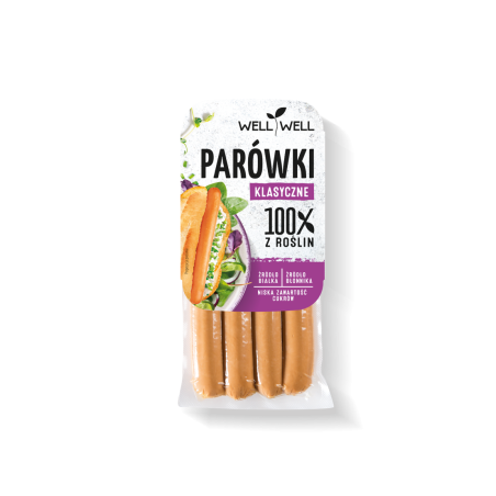 PARÓWKI ROŚLINNE KLASYCZNE 200 g - WELL WELL