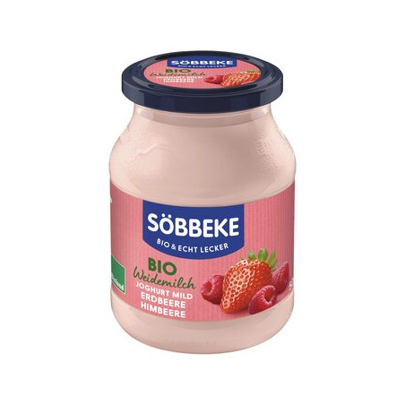 JOGURT KREMOWY TRUSKAWKA - MALINA BIO 500 g (SŁOIK) - SOBBEKE