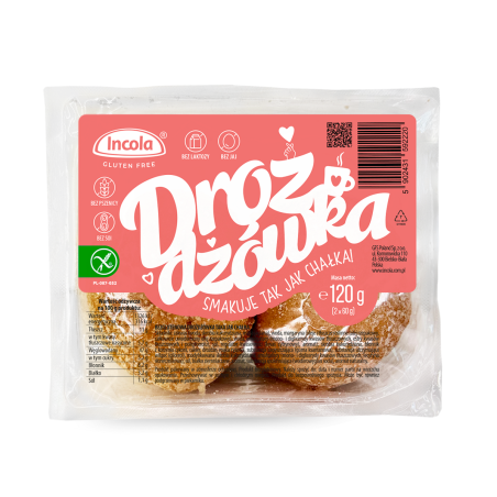 DROŻDŻÓWKA TAKA JAK CHAŁKA BEZGLUTENOWA (2 szt.) 120 g - INCOLA