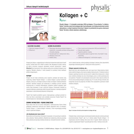 KOLAGEN + WITAMINA C 60 TABLETEK - PHYSALIS