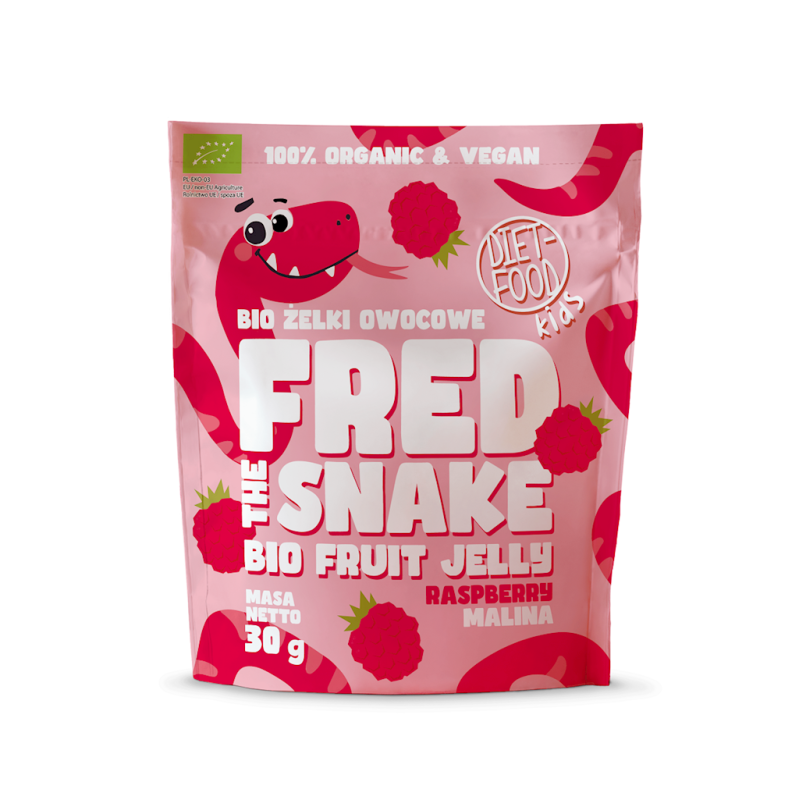ŻELKI MALINA BIO 30 g - DIET-FOOD (FRED THE SNAKE)