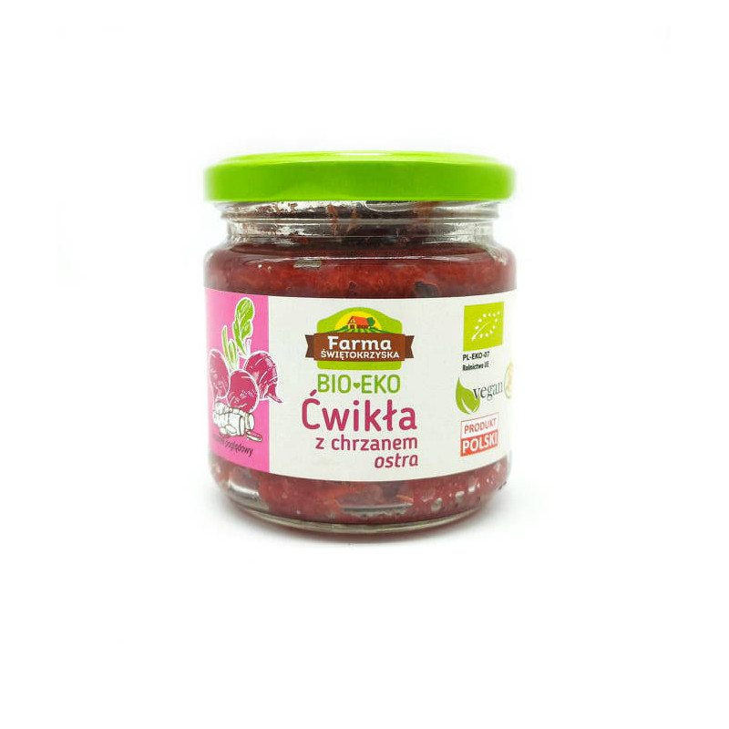ĆWIKŁA Z CHRZANEM OSTRA BEZGLUTENOWA BIO 160 g - FARMA ŚWIĘTOKRZYSKA