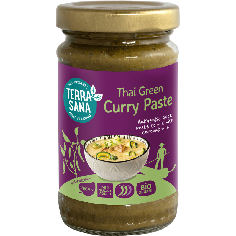 PASTA TAJSKA ZIELONE CURRY BIO 120 g - TERRASANA