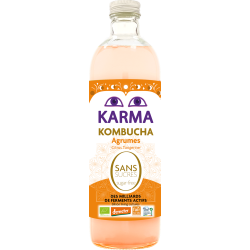 KOMBUCHA Z CYTRUSAMI BEZ CUKRU FAIR FOR LIFE DEMETER BIO 750 ml - KARMA KOMBUCHA