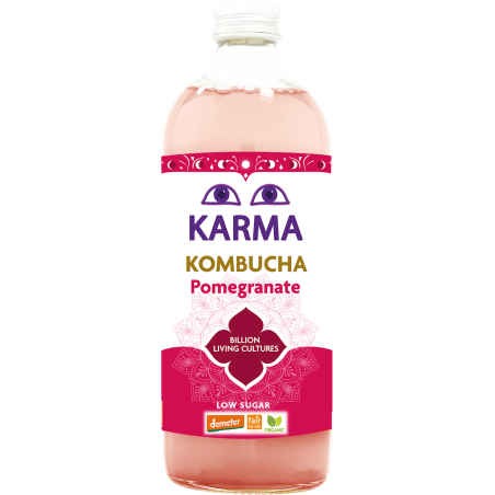 KOMBUCHA Z GRANATEM NISKA ZAWARTOŚĆ CUKRÓW FAIR FOR LIFE DEMETER BIO 1 L - KARMA KOMBUCHA