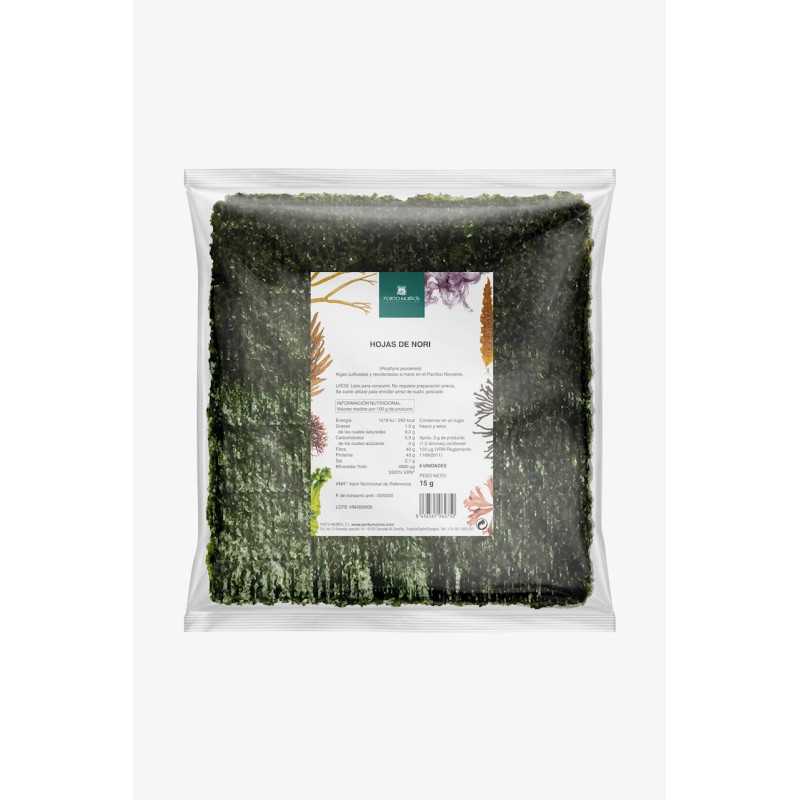 ALGI NORI PRAŻONE DO SUSHI BIO 15 g - PORTO MUINOS