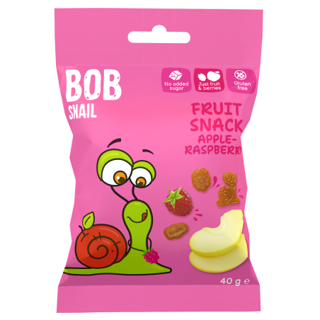 ŻELKI JABŁKO - MALINA BEZ DODATKU CUKRÓW BEZGLUTENOWA 40 g - BOB SNAIL