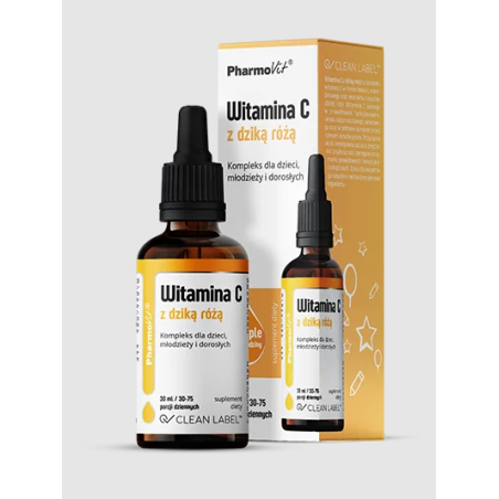 WITAMINA C Z DZIKĄ RÓŻĄ BEZGLUTENOWA W KROPLACH 30 ml - PHARMOVIT