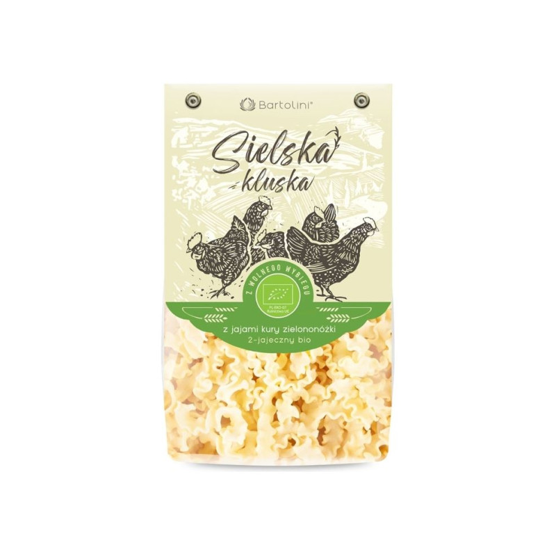 MAKARON (Z JAJ KURY ZIELONONÓŻKI) FALA BIO 250 g - BARTOLINI (SIELSKA KLUSKA)