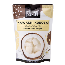 KOKOS KAWAŁKI ŚWIEŻE O SMAKU WANILIOWYM BEZGLUTENOWE BIO 100 g - GENUINE COCONUT