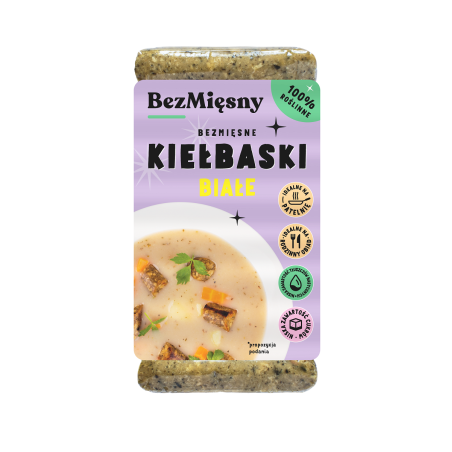 KIEŁBASKI BIAŁE ROŚLINNE 180 g - BEZMIĘSNY