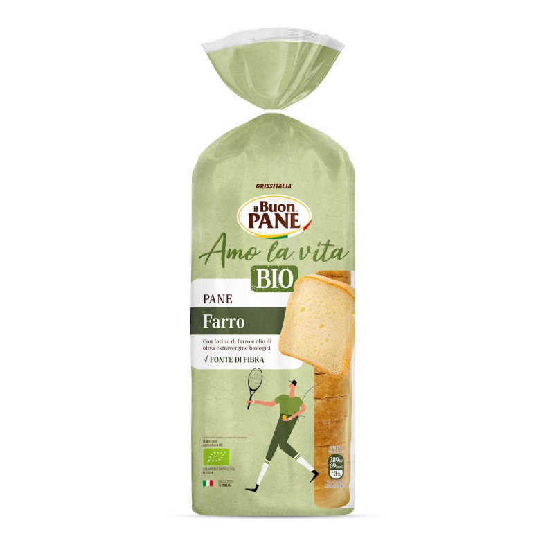 CHLEB TOSTOWY ORKISZOWY KROJONY BIO 400 g - IL BUON PANE