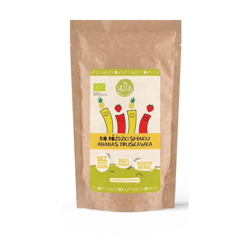 RÓŻDŻKI SMAKU MIX ANANAS - TRUSKAWKA (LIOFILIZOWANE OWOCE) BIO (10 x 2 g) 20 g - HELPA