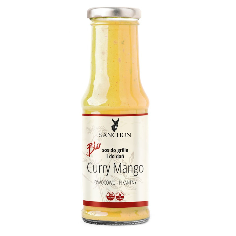 SOS CURRY MANGO WEGAŃSKI BEZGLUTENOWY BIO 210 ml - SANCHON