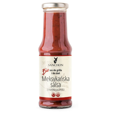 SOS MEKSYKAŃSKA SALSA WEGAŃSKI BEZGLUTENOWY BIO 210 ml - SANCHON