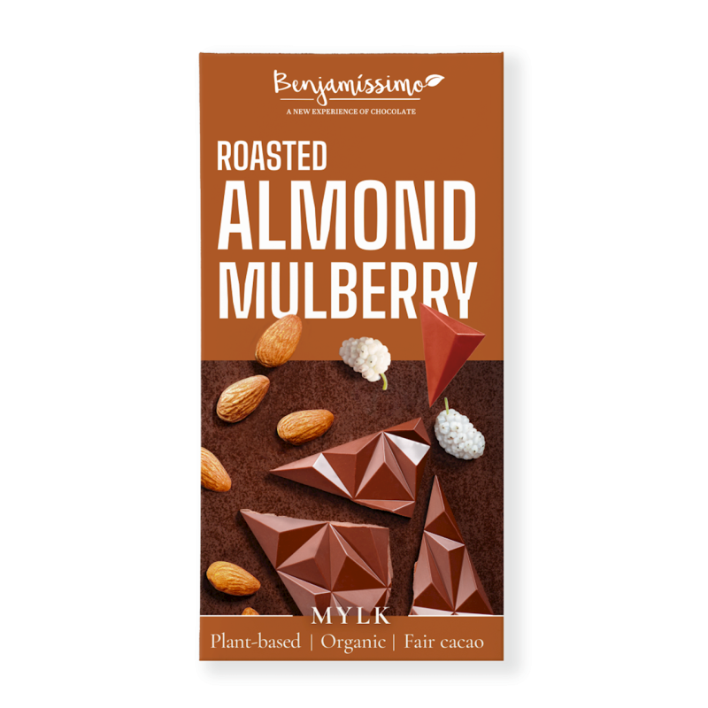 CZEKOLADA MIGDAŁY - MORWA BEZGLUTENOWA BIO 60 g - BENJAMISSIMO