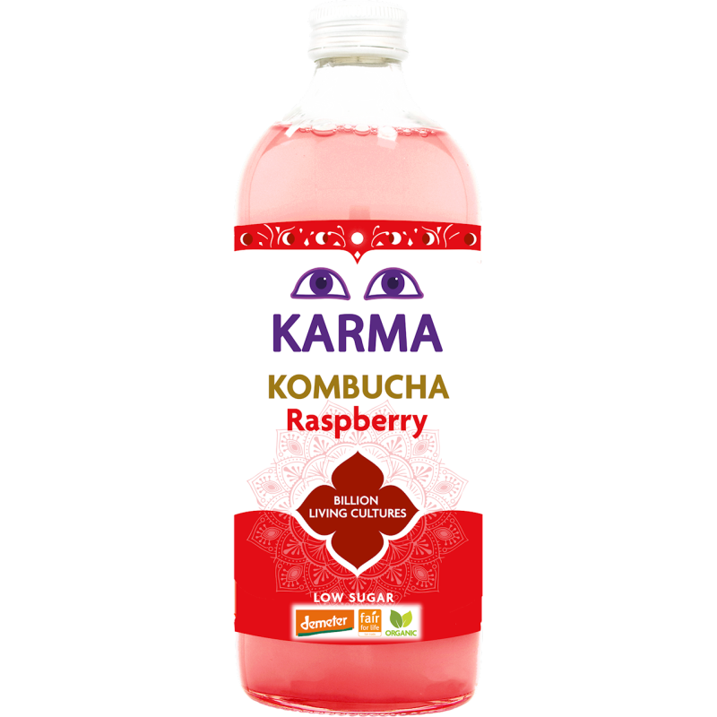 KOMBUCHA O SMAKU MALINOWYM FAIR FOR LIFE DEMETER BIO 1 L - KARMA KOMBUCHA