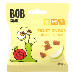 ŻELKI JABŁKO - GRUSZKA BEZ ŻELATYNY BEZGLUTENOWE 20 g - BOB SNAIL