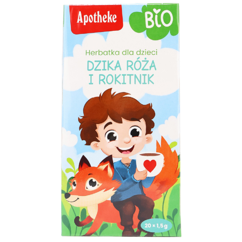 HERBATKA DLA DZIECI - DZIKA RÓŻA I ROKITNIK PO 9 MIESIĄCU BIO (20 x 1,5 g) 30 g - APOTHEKE