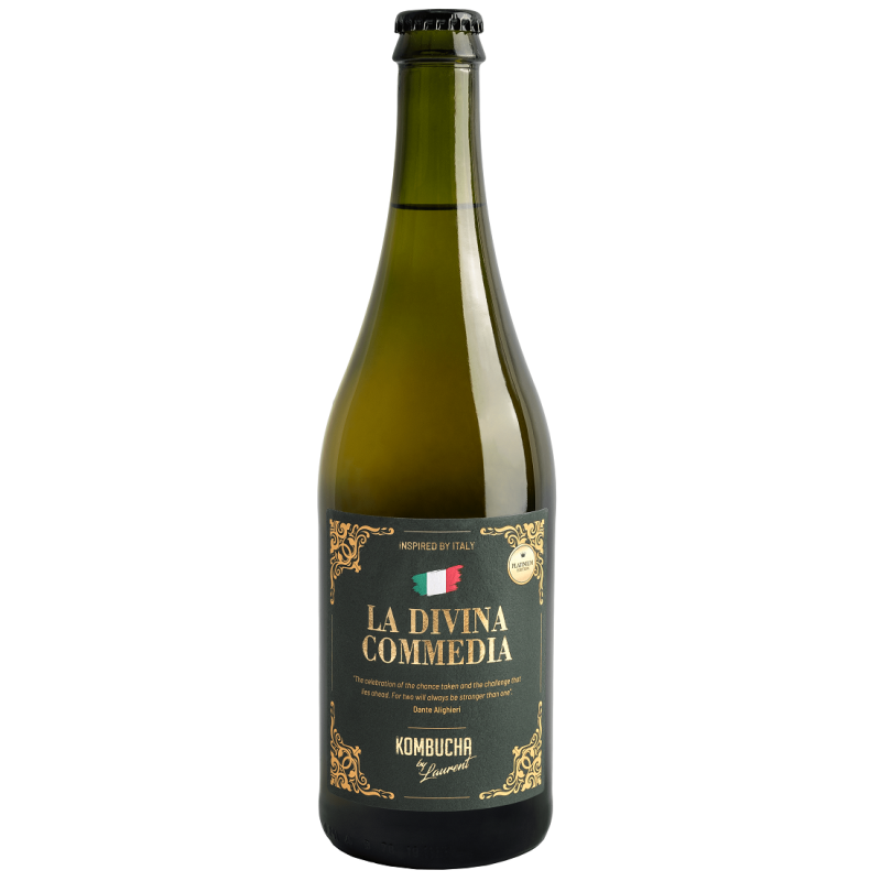 KOMBUCHA O SMAKU MANDARYNKI I SYCYLIJSKIEJ CYTRYNY (DANTE ALIGHIERI) BIO 750 ml - KOMBUCHA BY LAURENT (PLATINIUM)