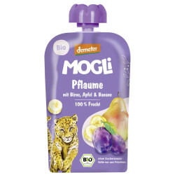 MUS ŚLIWKA - GRUSZKA - JABŁKO - BANAN BEZ DODATKU CUKRÓW OD 1 ROKU DEMETER BIO 100 g - MOGLI