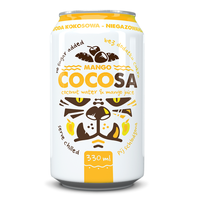WODA KOKOSOWA Z SOKIEM Z MANGO 330 ml - DIET-FOOD