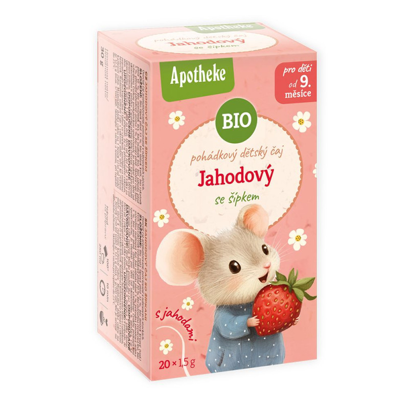 HERBATKA DLA DZIECI - DZIKA RÓŻA Z TRUSKAWKĄ OD 9 MIESIĄCA BIO (20 x 1,5 g)  30 g - APOTHEKE