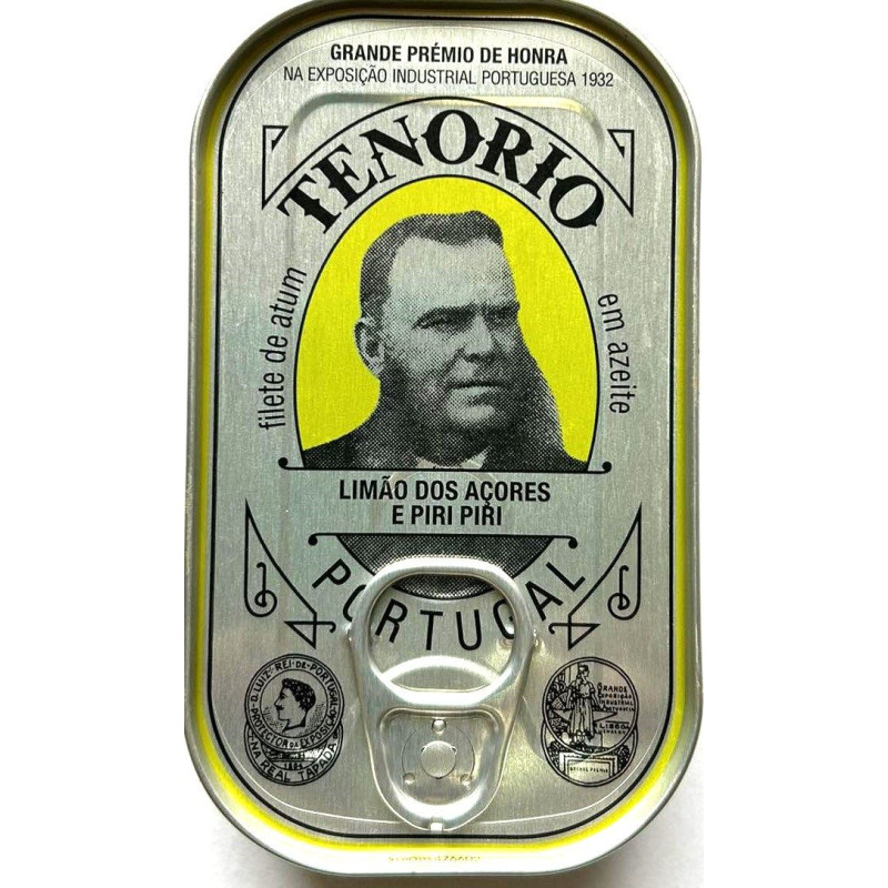 TUŃCZYK PREMIUM PŁATY W OLIWIE Z OLIWEK Z CYTRYNĄ I PAPRYCZKĄ PIRI PIRI 120 g (78 g) - BON APPETIT (TENORIO)