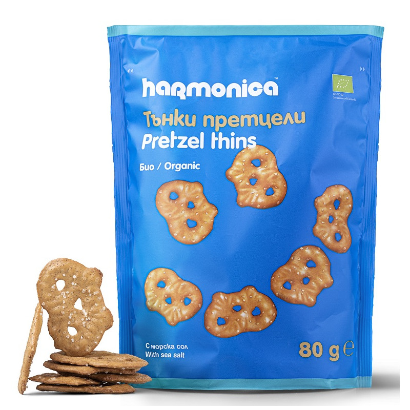 PRECELKI CIENKIE Z SOLĄ MORSKĄ BIO 80 g - HARMONICA