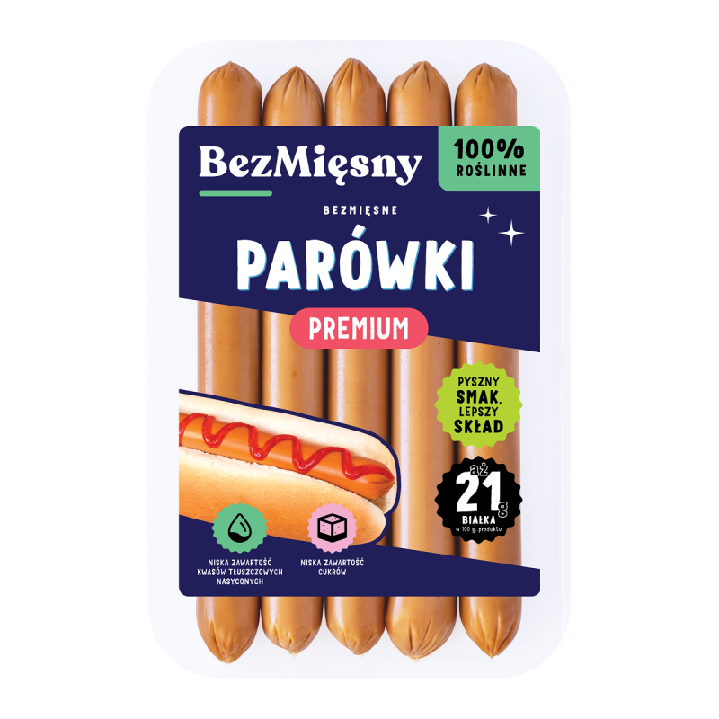 BEZMIĘSNE PARÓWKI PREMIUM 160 g - BEZMIĘSNY