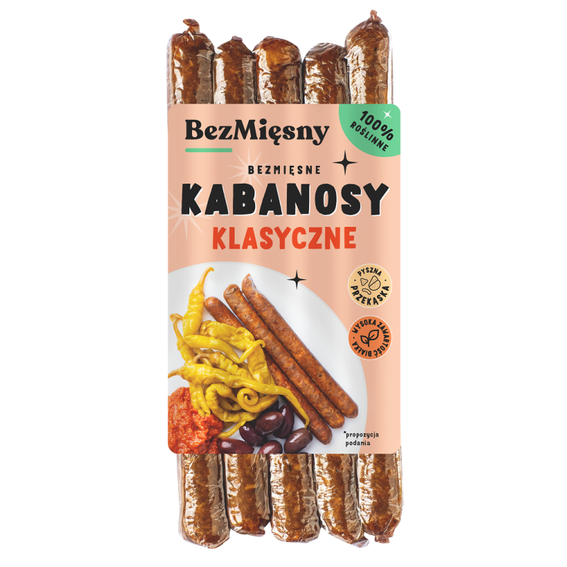 KABANOSY KLASYCZNE ROŚLINNE 160 g - BEZMIĘSNY