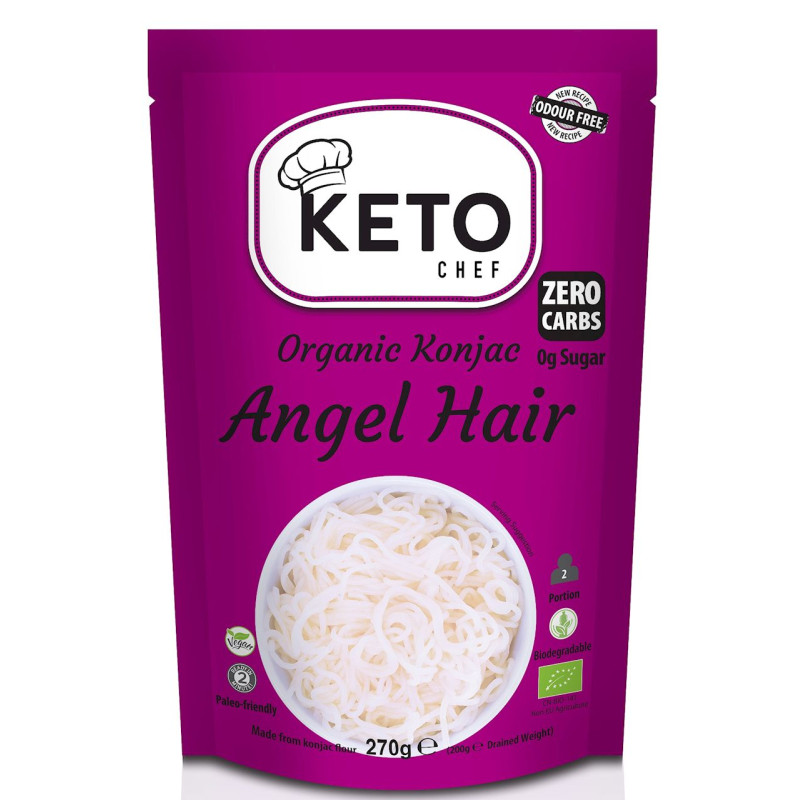MAKARON (KONJAC) ANGEL HAIR BEZGLUTENOWY BIO 270 g (200 g) - KETO CHEF (BETTER THAN FOODS)